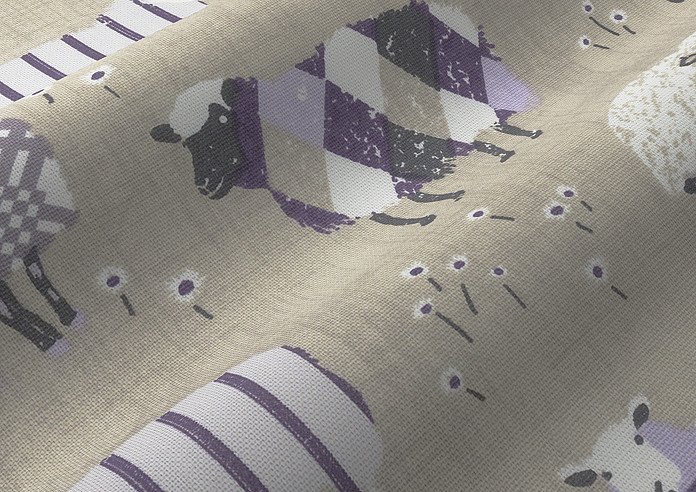 Baa Baa, Lavender - Made to Measure Curtains - Image 4